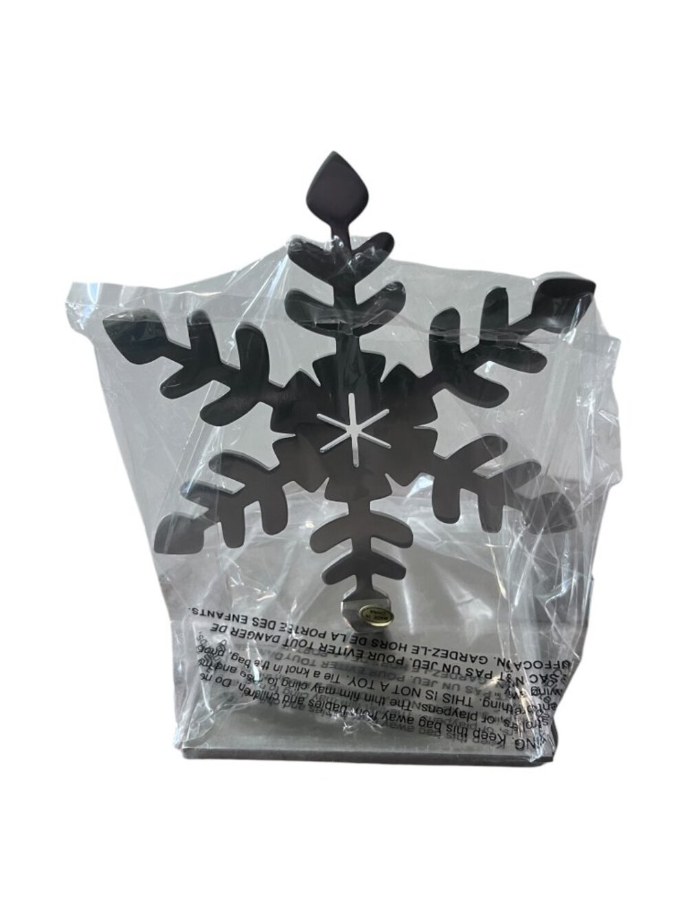 Eddie Bauer Home Snowflake Stocking Holder NOS Boxed Stainless Steel Mantel
